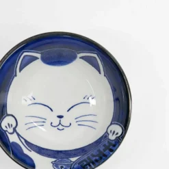 Kawaii Tayo Cat Neko skål 0,5 liter, blå/hvit (33414)