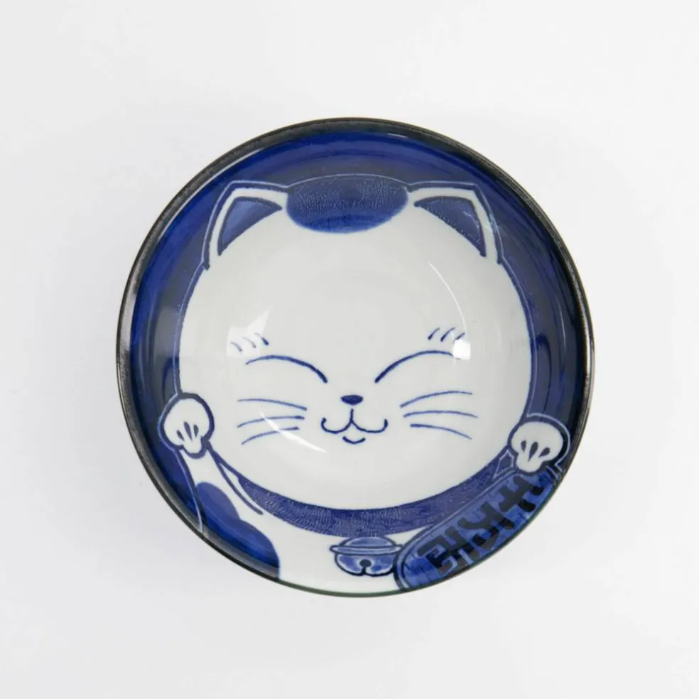 Kawaii Tayo Cat Neko skål 0,5 liter, blå/hvit (33414)