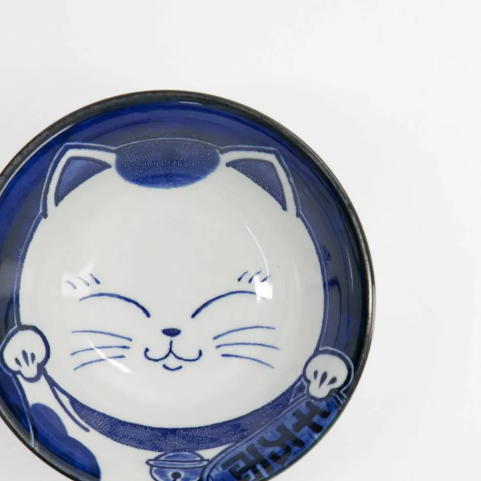 Kawaii Tayo Cat Neko skål 0,5 liter, blå/hvit (33415)