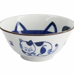 Kawaii Tayo Cat Neko skål 0,5 liter, blå/hvit (33413)