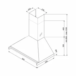 KD90HNE Classic Veggmontert Ventilhette 90 cm, Svart
