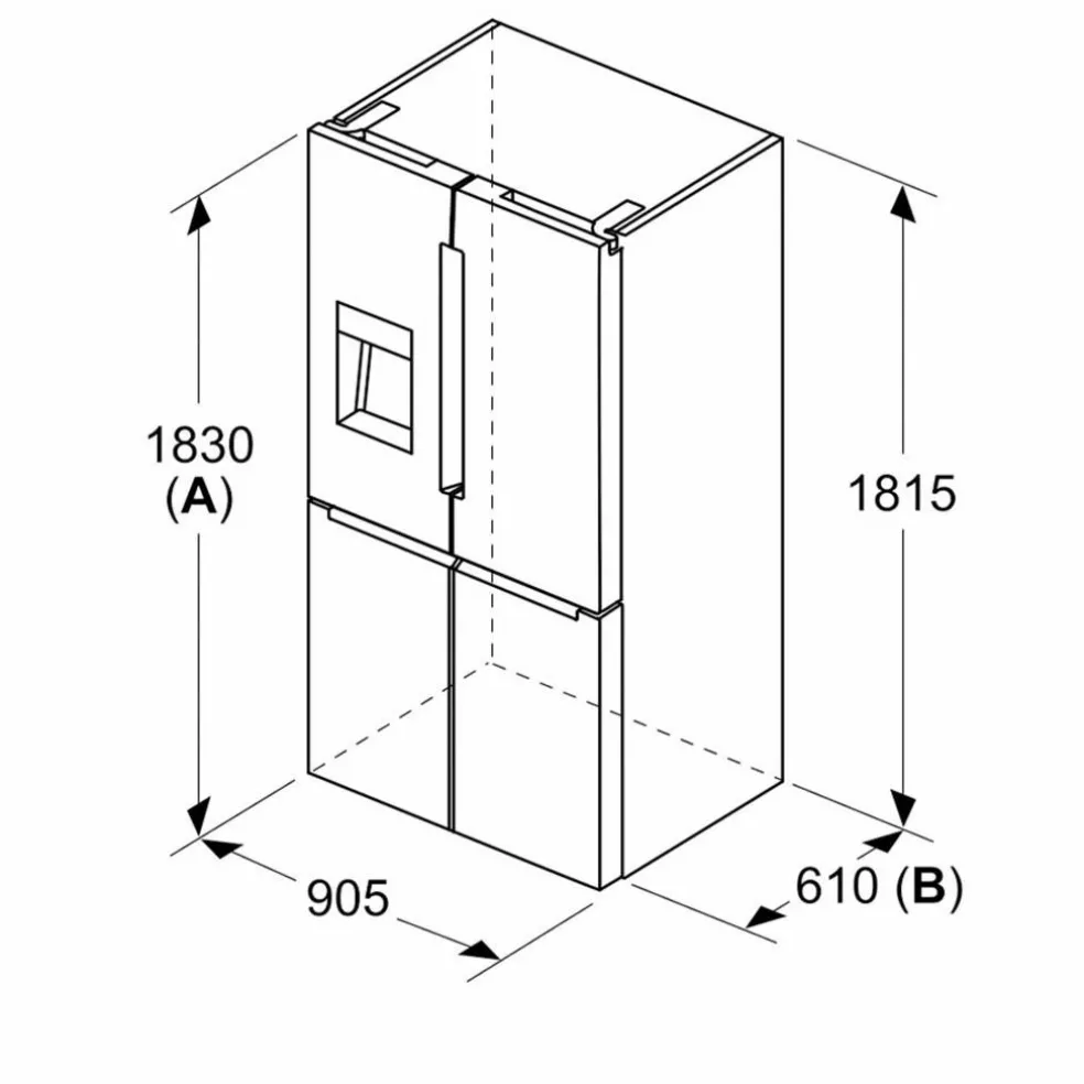 KFI96APEA Serie 6 frittstående kombiskap 183 x 90,5 cm, rustfritt stål