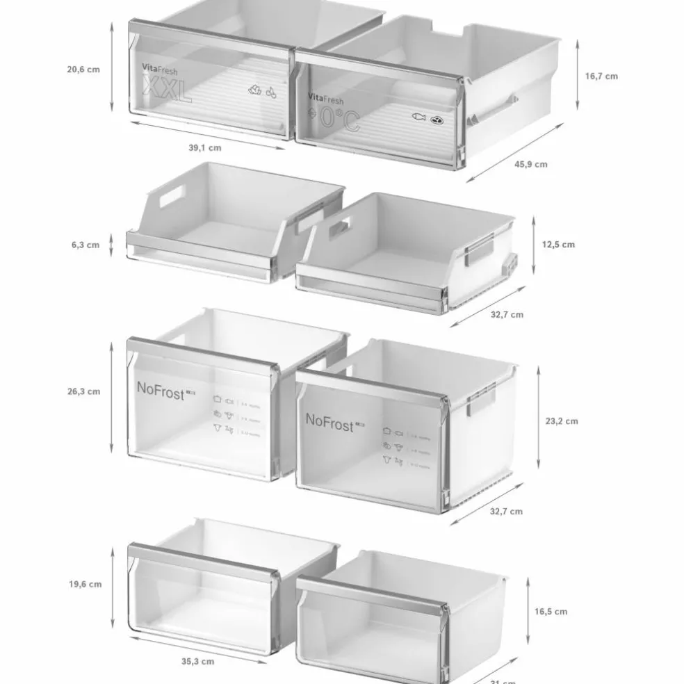 KFI96AXEA Serie 6 frittstående kombiskap 183 x 90,5 cm, antrasitt