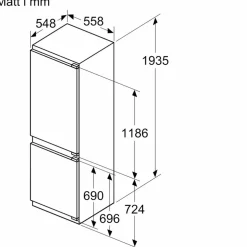 KI96NVFD0 iQ300 integrert kjøle- og fryseskap