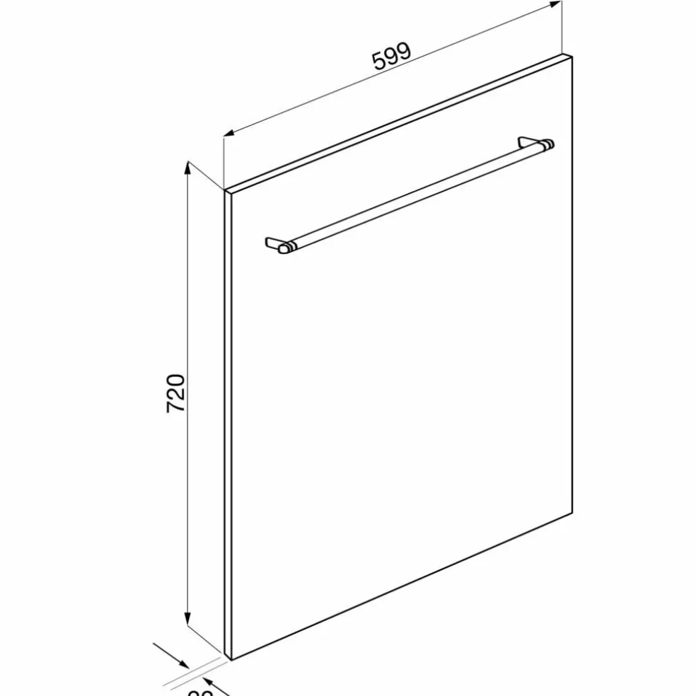 KIT82CX frontpanel til oppvaskmaskin 60 cm, rustfritt stål