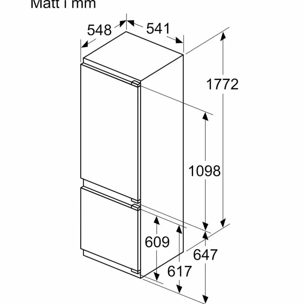 KI87VVFE1 iQ300 kjøleskap, integrert