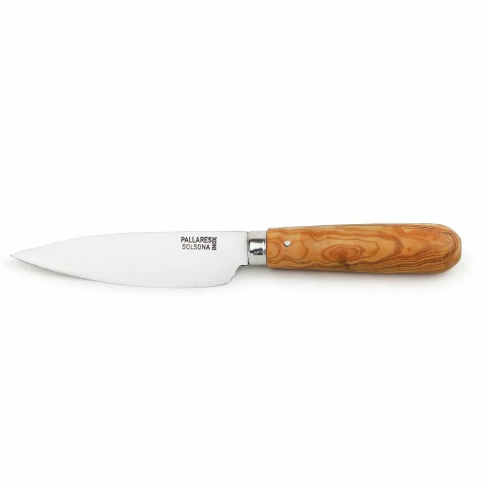 Kjøkkenkniv 13 cm, rustfritt stål/oliventre