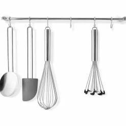 Kjøkkenstang med S-kroker 40 cm, rustfritt stål