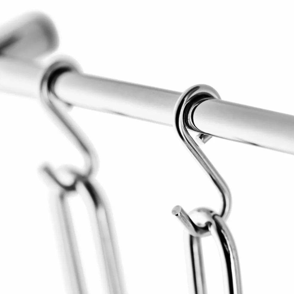 Kjøkkenstang med S-kroker 40 cm, rustfritt stål