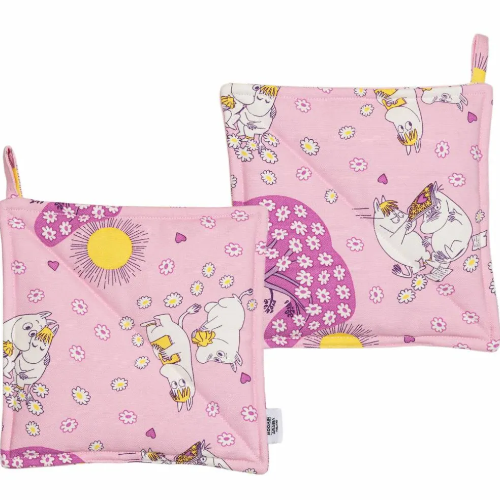 Kjærester grytekluter 22 × 22 cm, rosa