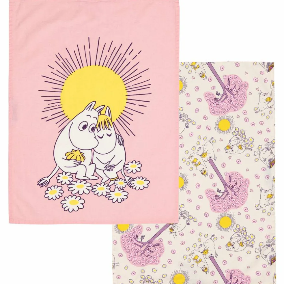 Kjærester kjøkkenhåndkle 50 × 70 cm, rosa