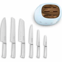 Knivblokk med kniver 6 stk, blå