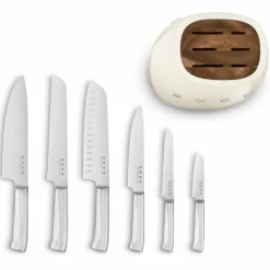 Knivblokk med kniver 6 stk, blå