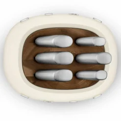 Knivblokk med kniver 6 stk, creme