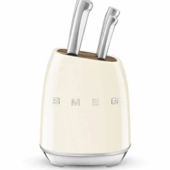 Knivblokk med kniver 6 stk, creme