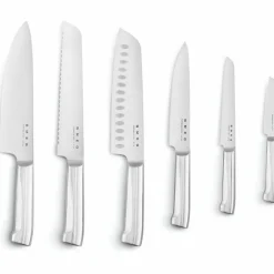 Knivblokk med kniver 6 stk, creme