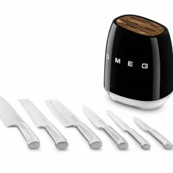 Knivblokk med kniver 6 stk, creme