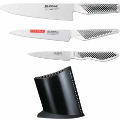 Knivsett 3 deler + knivblokk