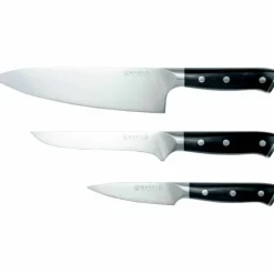 Knivsett, 3 kniver, svart