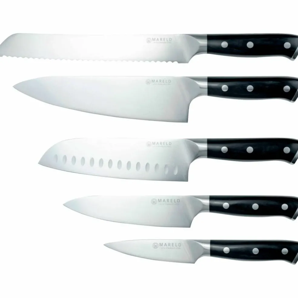 Knivsett, 5 kniver, svart