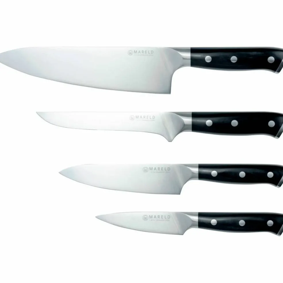 Knivsett, 4 kniver, svart