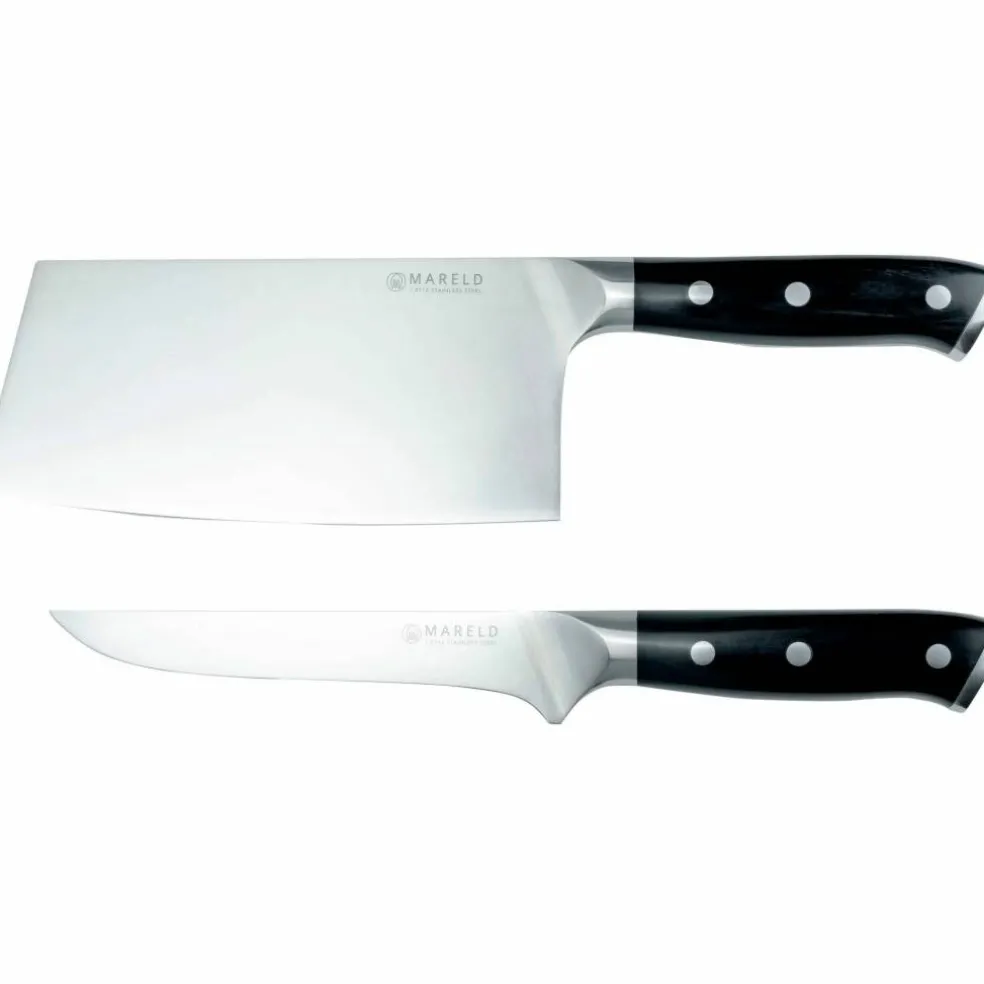 Knivsett, 2 kniver, svart