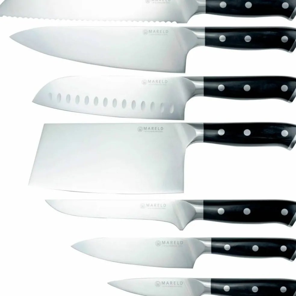 Knivsett, 7 kniver, svart