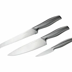 Knivsett 3 stk med knivblokk i bambus