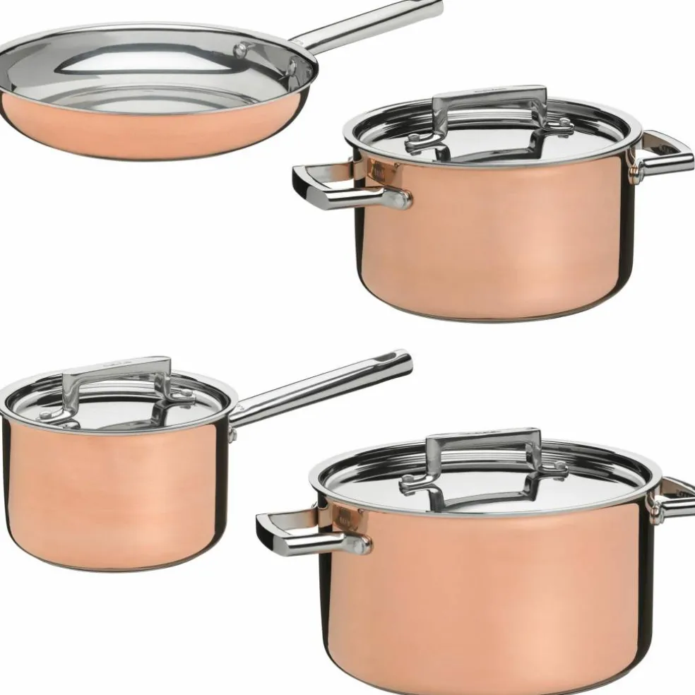 Kobber Grytesett 4 deler