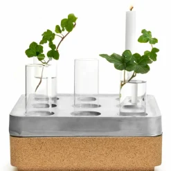 Korkskål gaveeske, small & 4 vaser, naturell