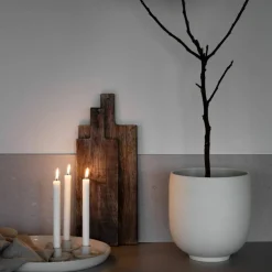 Krukke i steintøy 21 cm, naturhvit