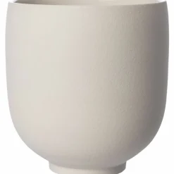 Krukke i steintøy 28 cm, naturhvit
