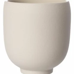 Krukke i steintøy 28 cm, naturhvit