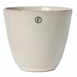 Krus uten hank 8 cm, naturhvit