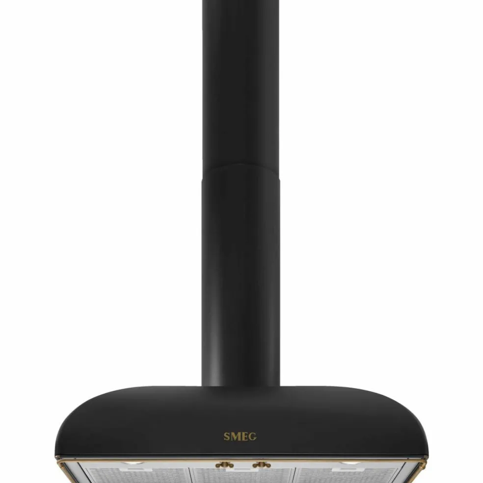 KS89AOE Vegghengt kjøkkenvifte, 90 cm, antrasitt & messing