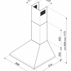 KSED95NEE Veggmontert Ventilhette 90 cm, Svart
