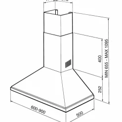 KSED95XE Veggmontert Ventilhette 90 cm, Rustfritt Stål