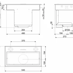 KSEG58PXE Integrert vifte 54 cm, rustfritt stål