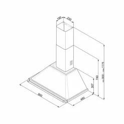KT90BLE Victoria Veggmontert Ventilhette 90 cm, Svart
