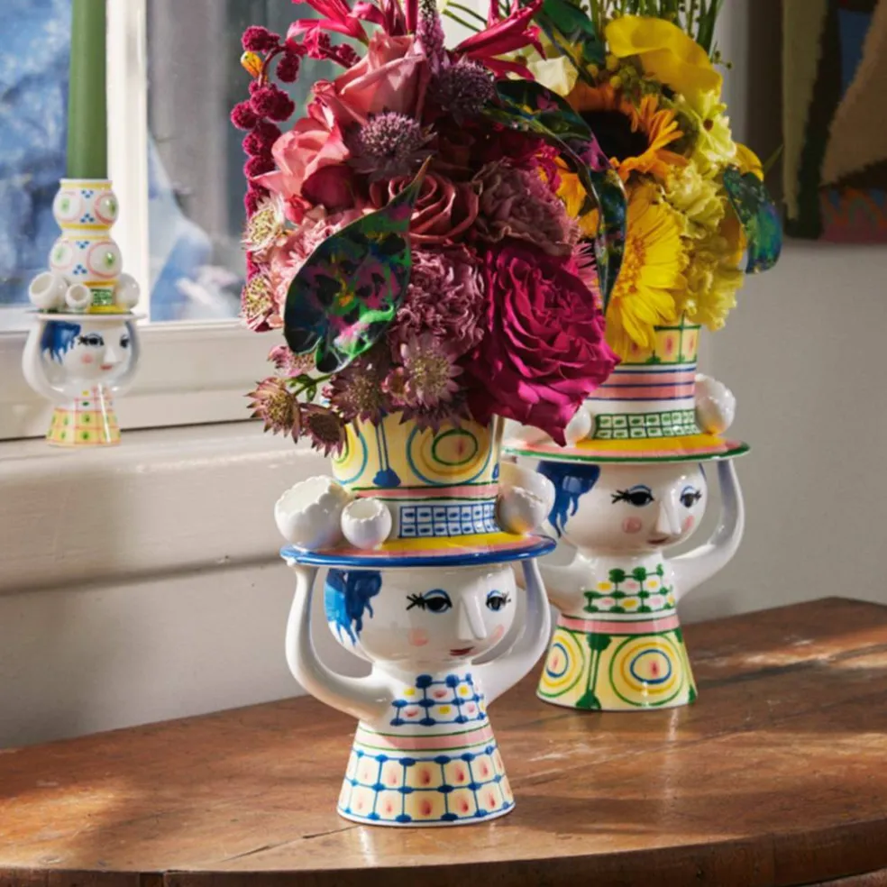 Lady with hat vase 24,5 cm, grønn