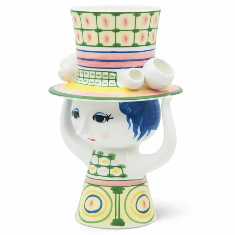 Lady with hat vase 24,5 cm, grønn