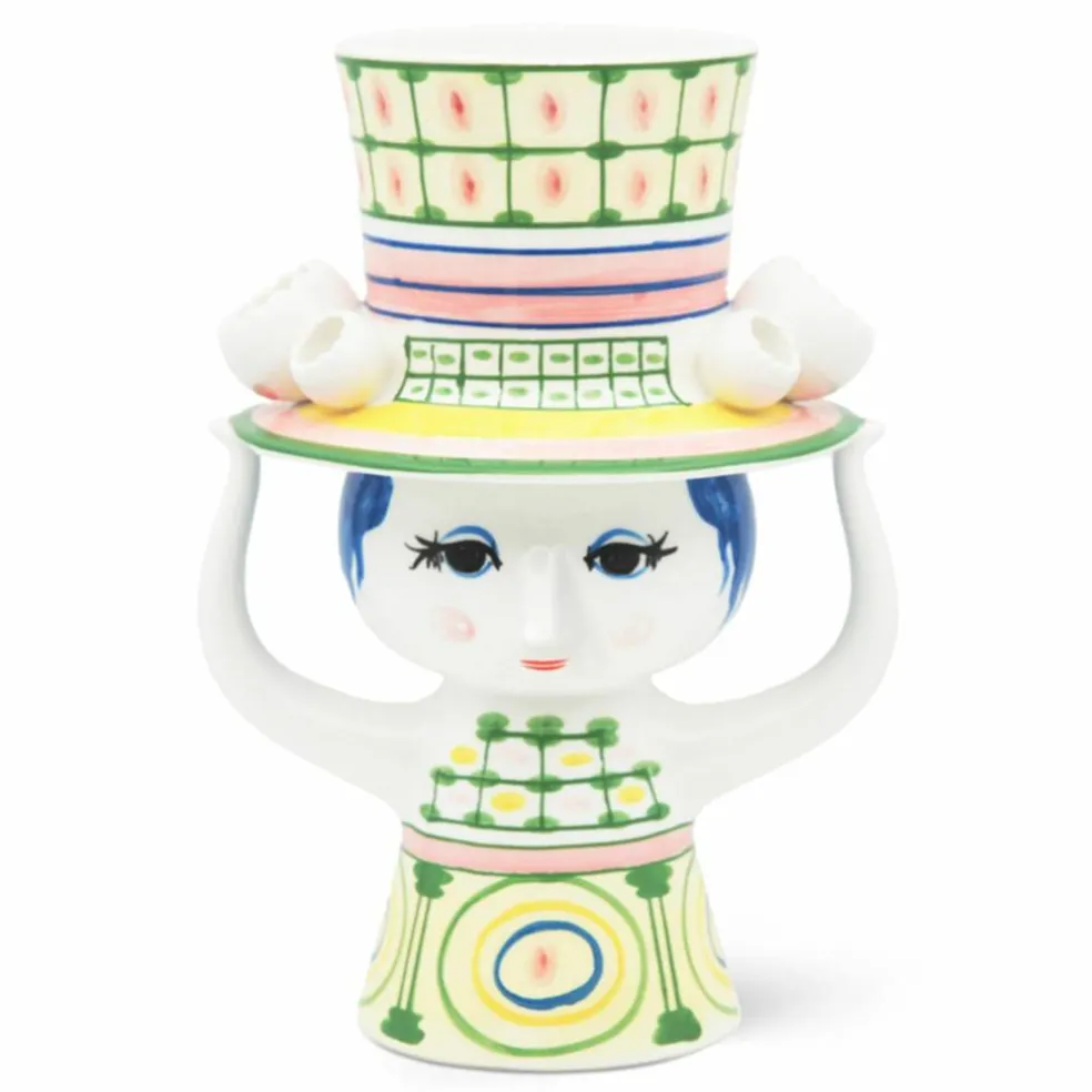 Lady with hat vase 24,5 cm, grønn
