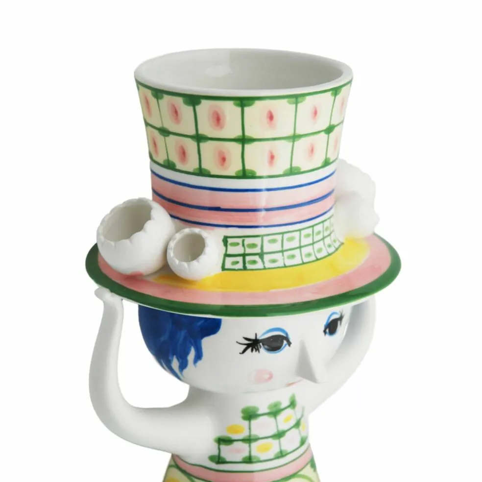 Lady with hat vase 24,5 cm, grønn