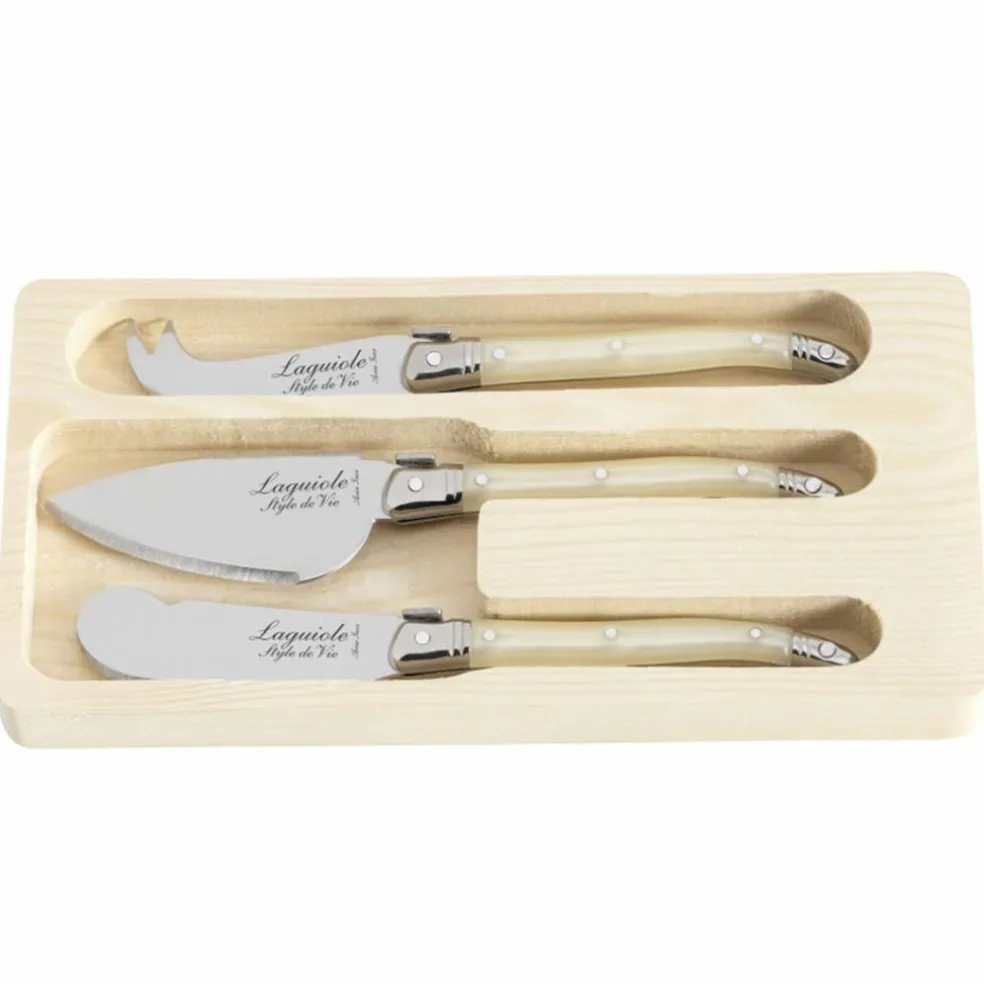 Laguiole Ostekniver 3 stk, oliventre