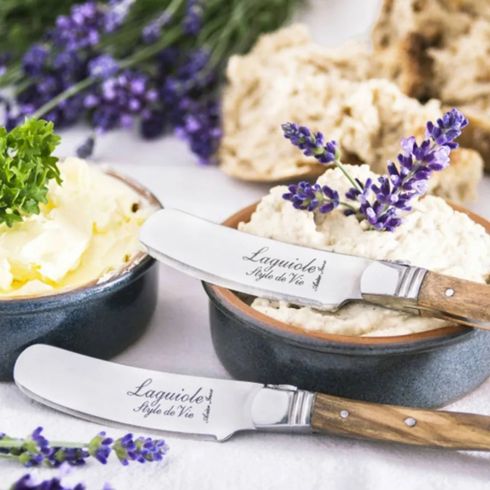 Laguiole Premium Line smørkniv 4-pakning, mørkebrun
