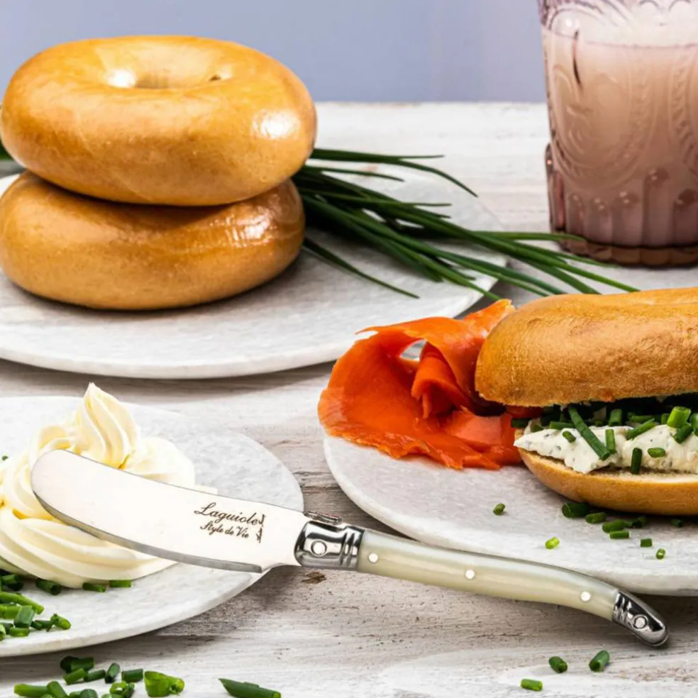 Laguiole Premium Line smørkniv 4-pakning, pearl