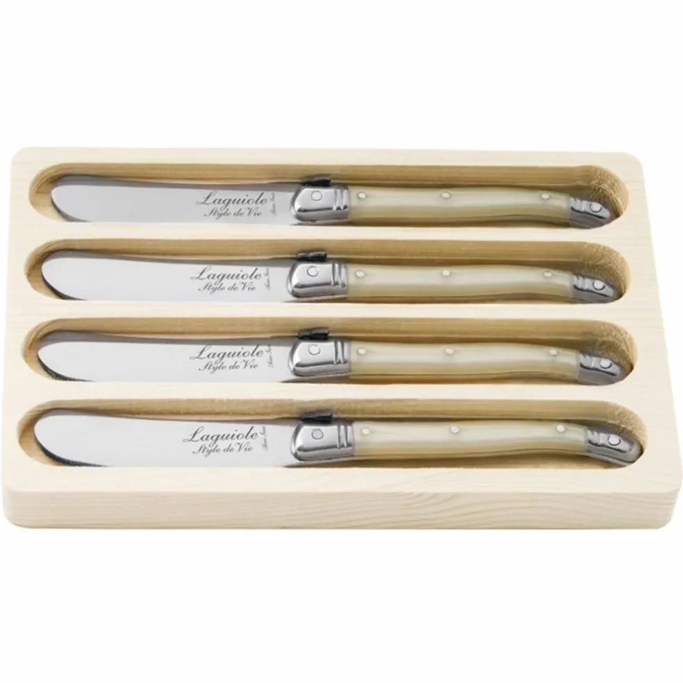 Laguiole Smørkniv 4-pakning, svart