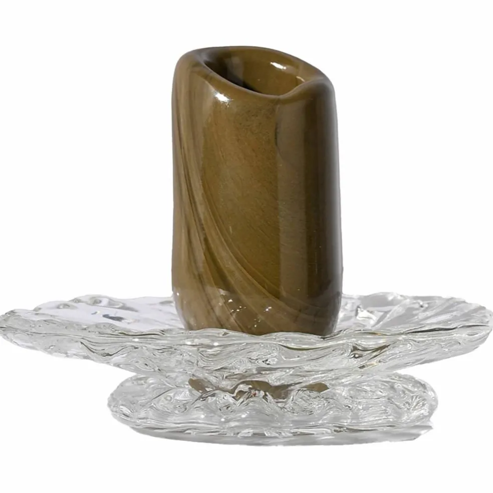 Lara XS lysestake 9 cm, oransje/brun