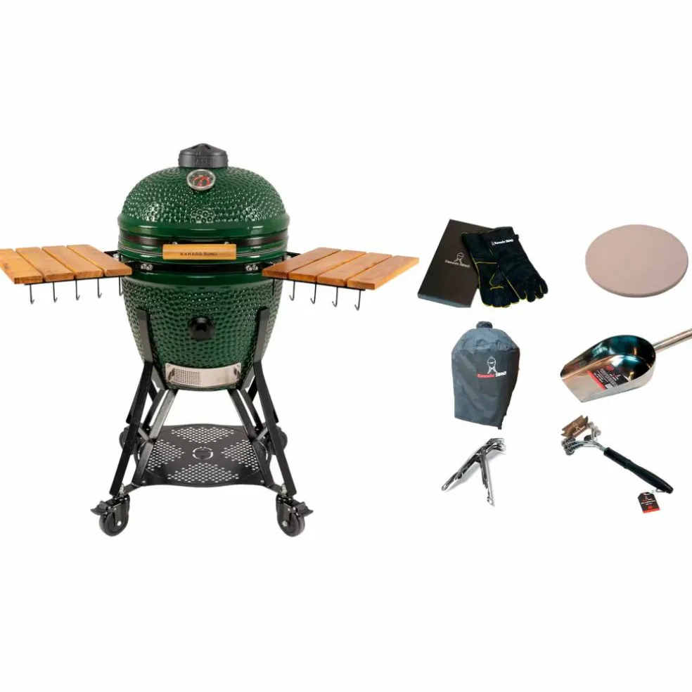 Large Gen 2 kamadogrill med tilbehørspakke, grønn