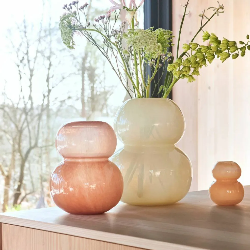 Lasi vase 23 cm, taupe